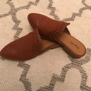 Qupid Faux Leather Cut Out Mules